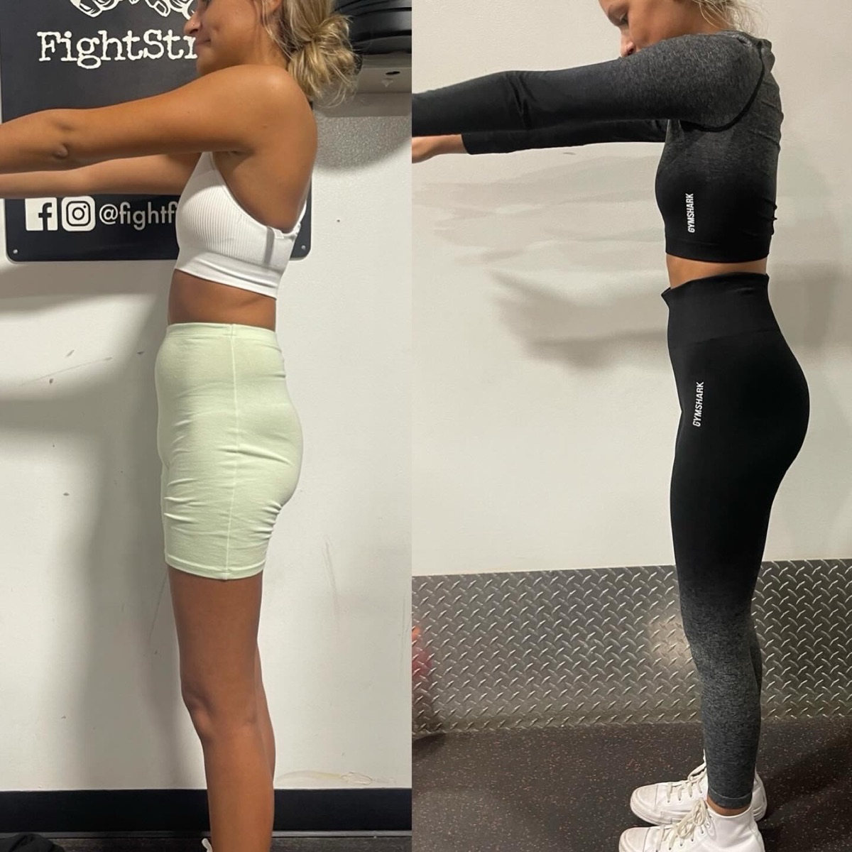 A client, before and after